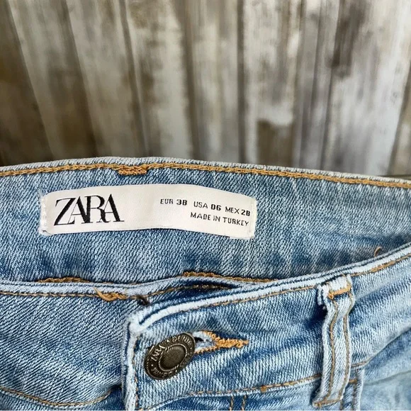 Zara Fray Ankle Mid Rise Jeans Women’s 6 - Picture 7 of 8